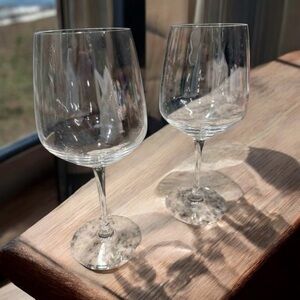 Elegant Clear Wine Glass Set of 2 8x3in